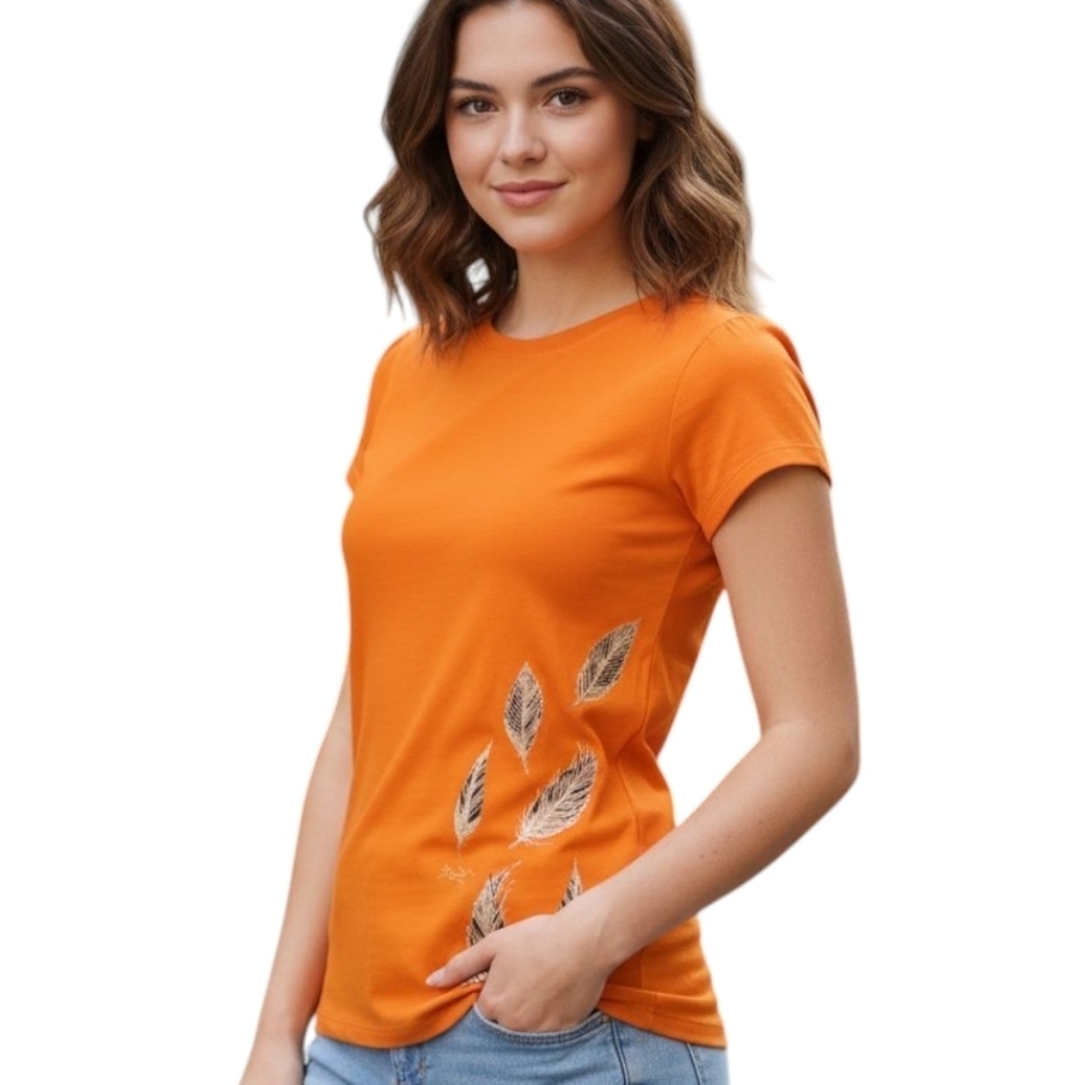 Arc'teryx Graphic T Shirt Orange Women XS Lightweight Performance Short Sleeve